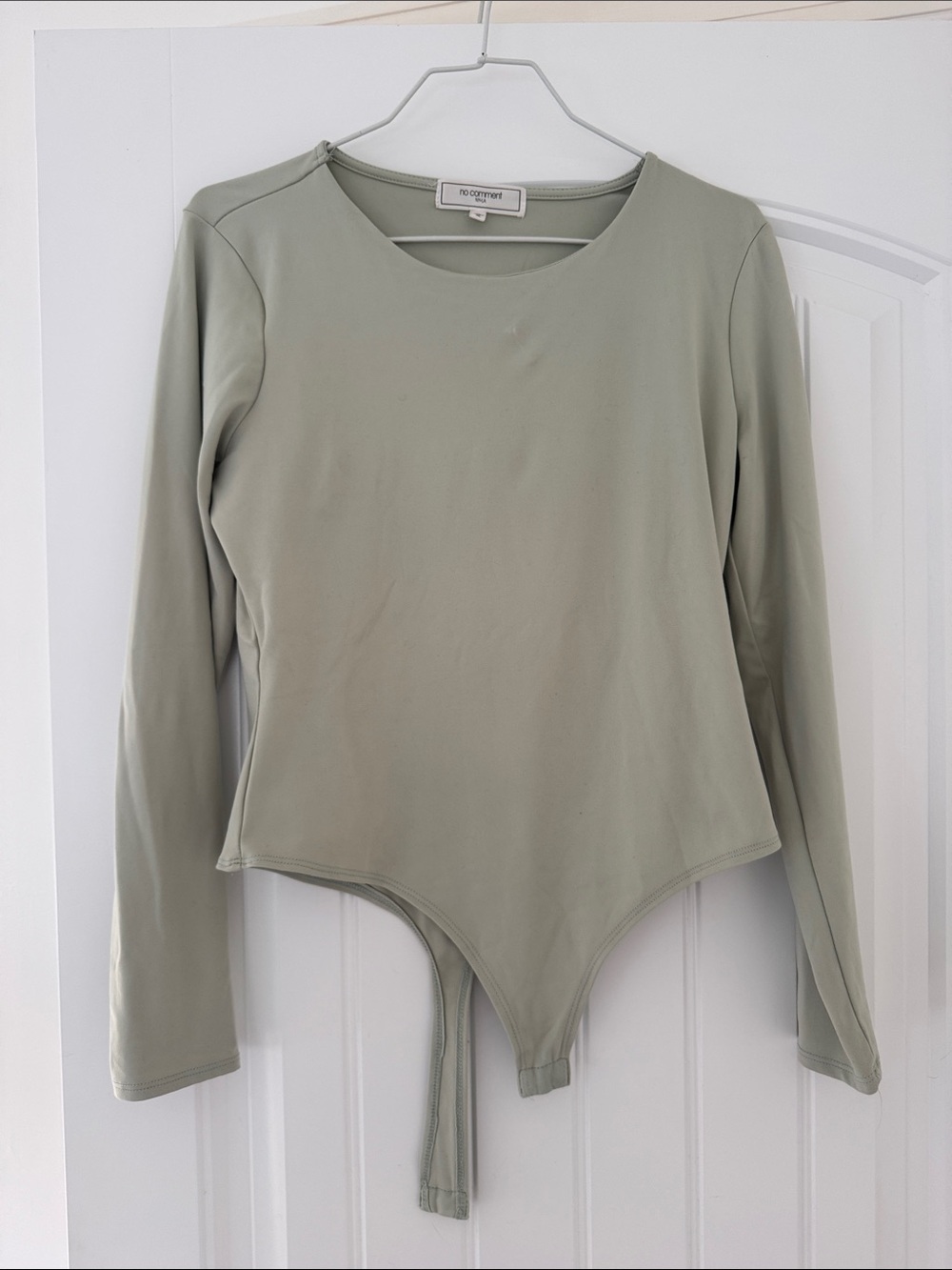 Long-Sleeve Sage Green Stretch Bodysuit by Aritzia